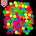 PROLOSO 50 Pcs Bouncy Balls Glow in The Dark Bouncing Rubber Ball Pet Toys Bright Neon Colors 125 - Image 3