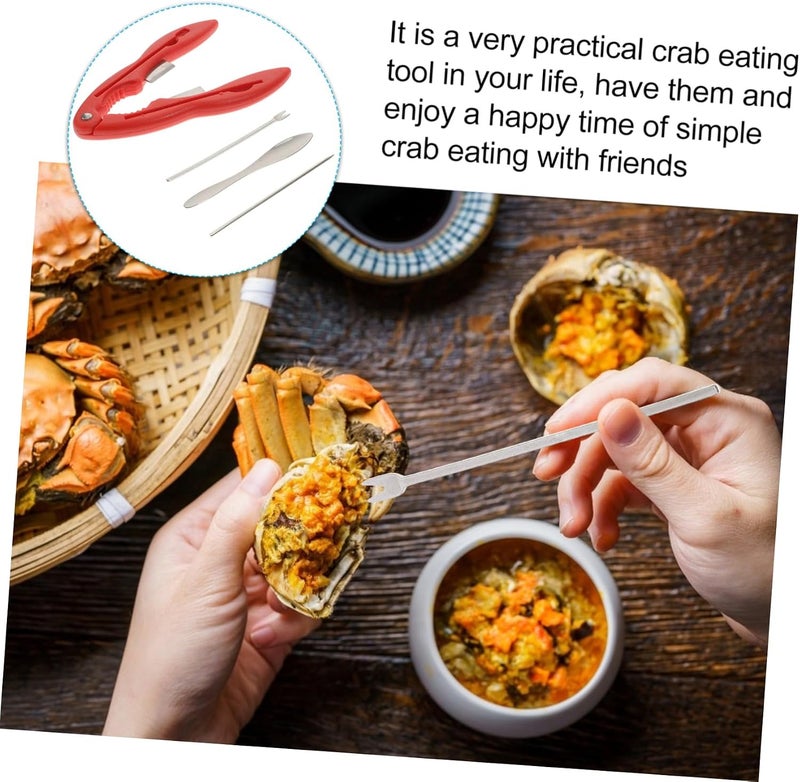 Garneck 1set Stainless Steel Crab Eating Tool Ergonomic Seafood Crackers Crab Forks and Scoops for Easy Shellfish Enjoyment Labor-saving Utensils for Home and Parties - Image 4