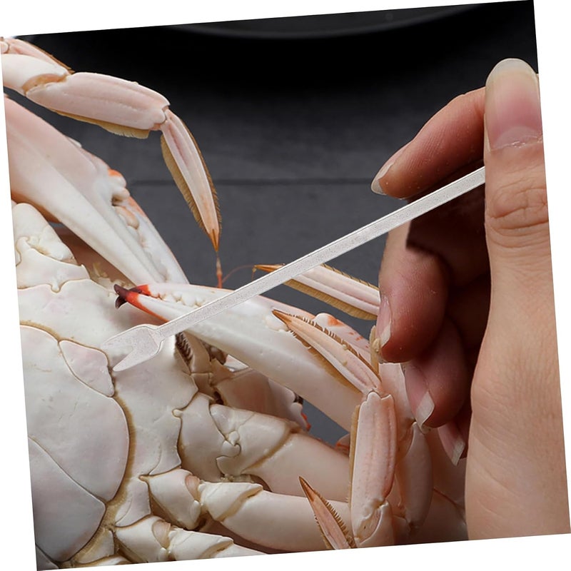 Garneck 1set Stainless Steel Crab Eating Tool Ergonomic Seafood Crackers Crab Forks and Scoops for Easy Shellfish Enjoyment Labor-saving Utensils for Home and Parties - Image 2