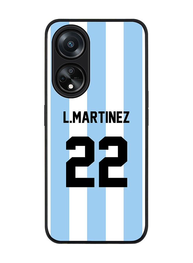 Stylizedd Rugged Black edge case for Oppo A98 5G, Slim fit Soft Case Flexible Thin Cover- Football Team-Argentina, Player Name-L.Martinez - Image 1