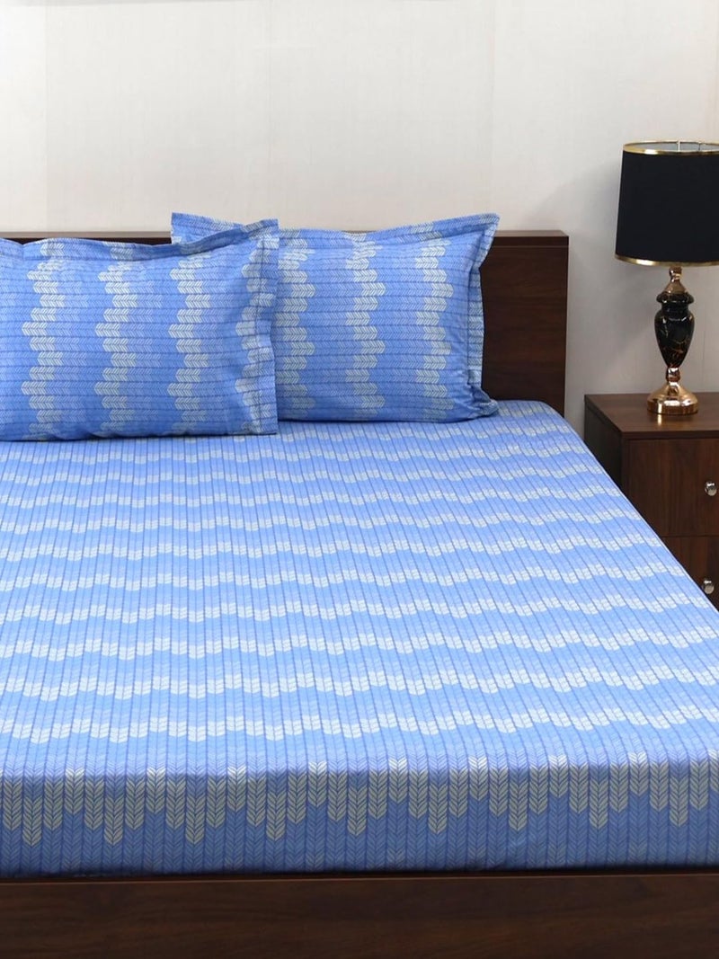 Bombay Dyeing Florentine Collection Double Bedsheet 144 TC, 100% Pure Cotton Premium Bedsheet with 2 Pillow Covers - Image 2