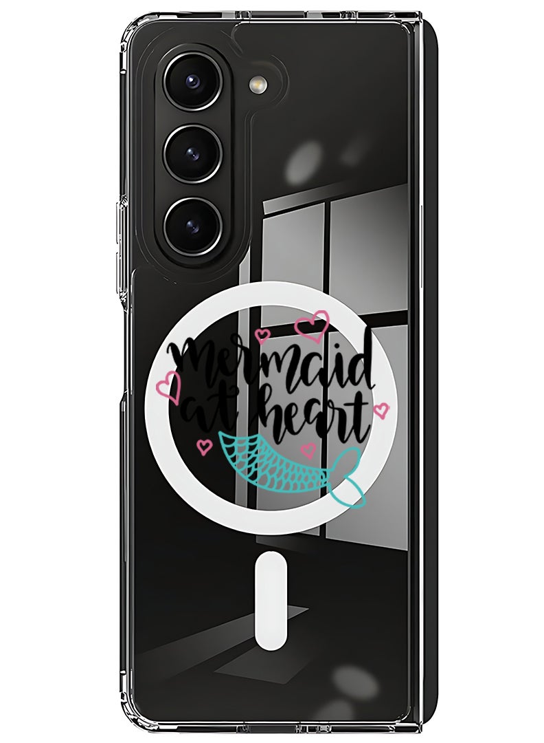 Theodor Magnetic Case for Samsung Galaxy Z Fold 5 Compatible with MagSafe Wireless Charging, Shockproof Phone Bumper Cover Mermaid at heart - Image 1