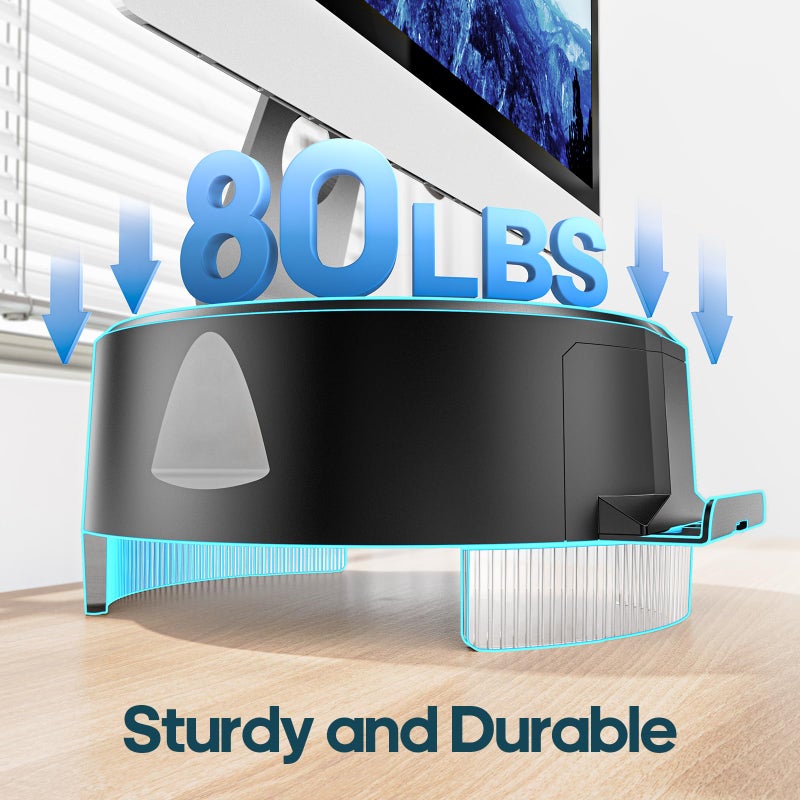 KDD Monitor Stand Riser with Drawer - Computer Monitor Stand for Desk with Storage /Phone Holder/Pen Tray - Desk TV Shelf, Laptop Printer, Organizer Stand for Home & Office - Image 4