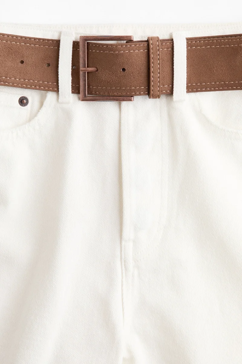 H&M Belted denim Bermuda shorts