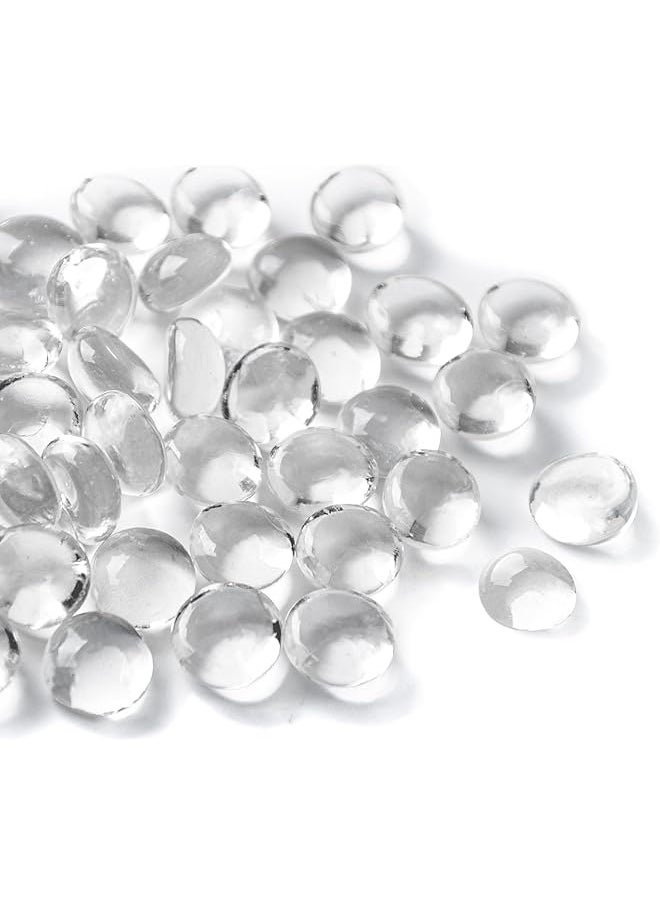 The Bros 50PCS Mini Glass Gems,Clear Mancala Stones Flat Bottom Marble Beads for Home Decorative Art Craft Vase Filler(0.5"~0.7")  - Image 1