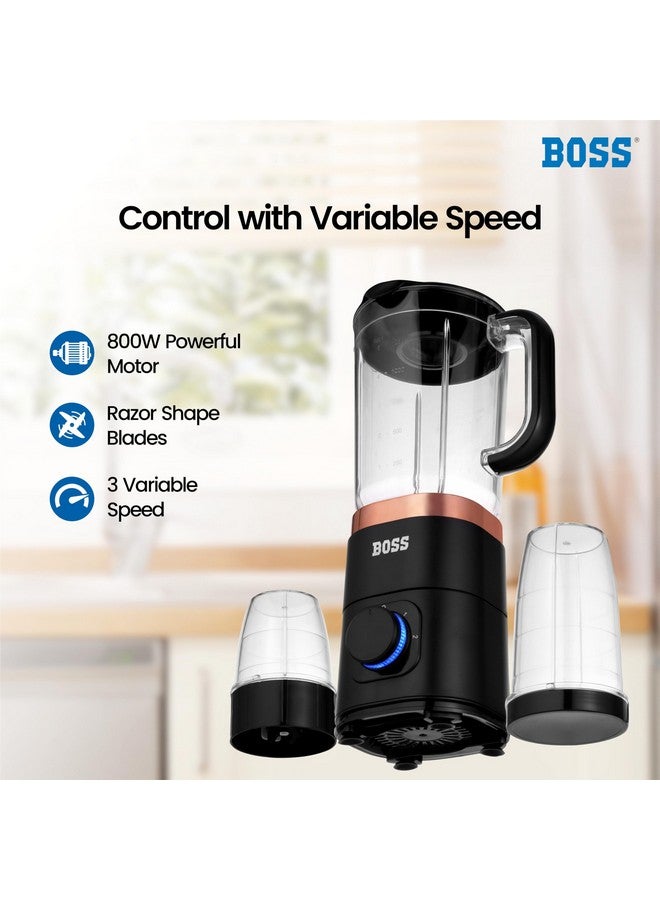 BOSS BOSS Nutri Neo 800W Juicer/Mixer/Grinder/Smoothie Maker, 3 Unbreakable Jars, 2 Blade Set - Wet & Dry, Rose Gold, 2 Year Warranty  - Image 3