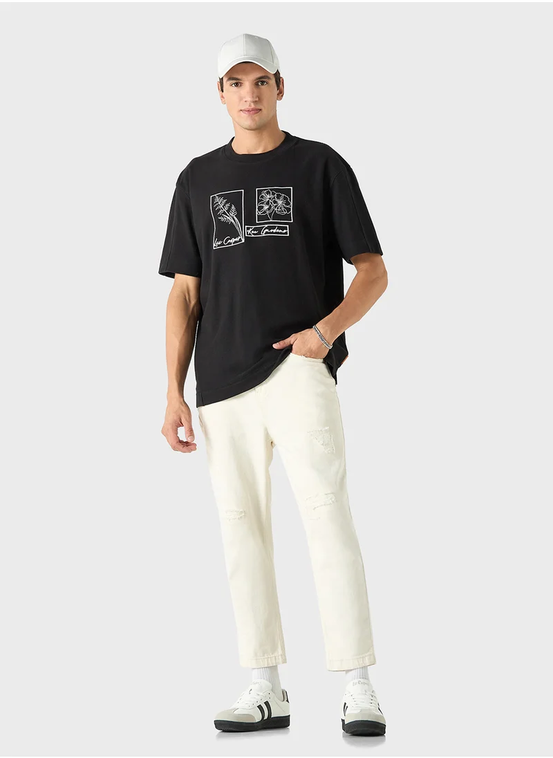 لي كوبر Lee Cooper Embroidered T-shirt with Crew Neck