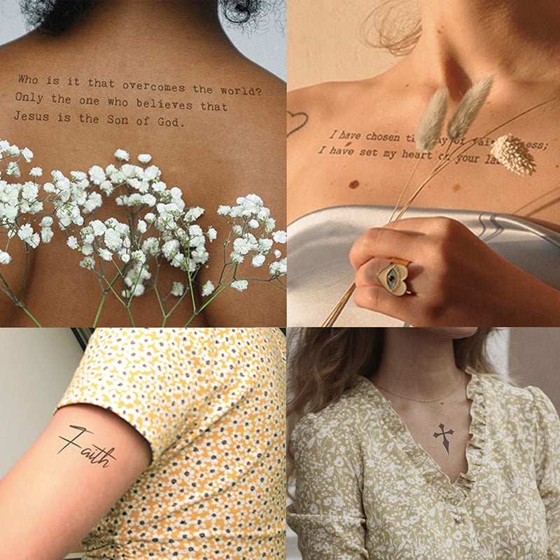 تاتو مؤقت بتصاميم ملهمة من آيات الكتاب المقدس 15 تصميم عن الإيمان