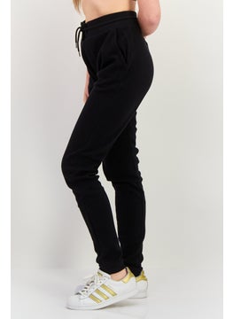 KANGOL Women Regular Fit Textured Sweatpants, Black  - Image 3