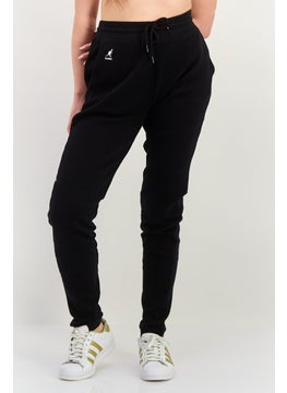 KANGOL Women Regular Fit Textured Sweatpants, Black  - Image 1