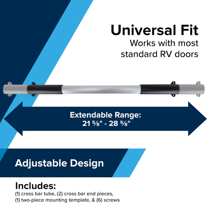 Camco Camper/RV Screen Door Cross Bar - Protects The Screen Door & Allows for Easier Exit from Travel Trailer - Adjusts from 21-5/8-Inches to 28-5/8-Inches (42183) - Image 5