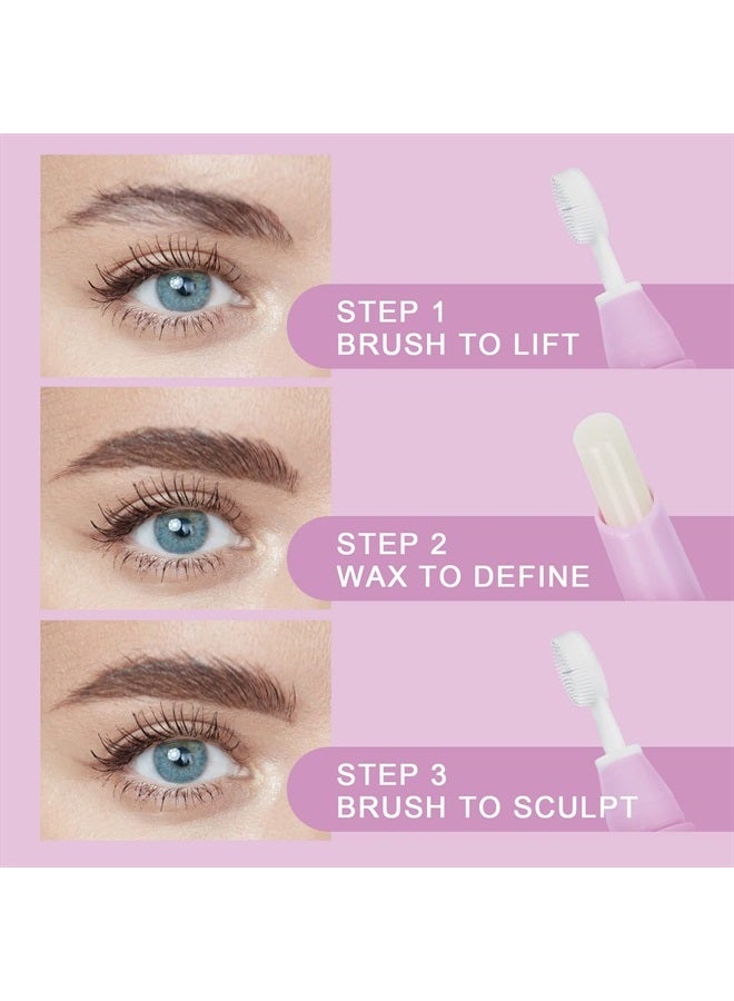 Music Flower Eyebrow Wax - Brow Wax with Brush, Clear Waterproof Long Lasting Eyebrow Wax Pen for Feathered Fluffy Brow Shaping Styling Makeup Pencil - Image 3