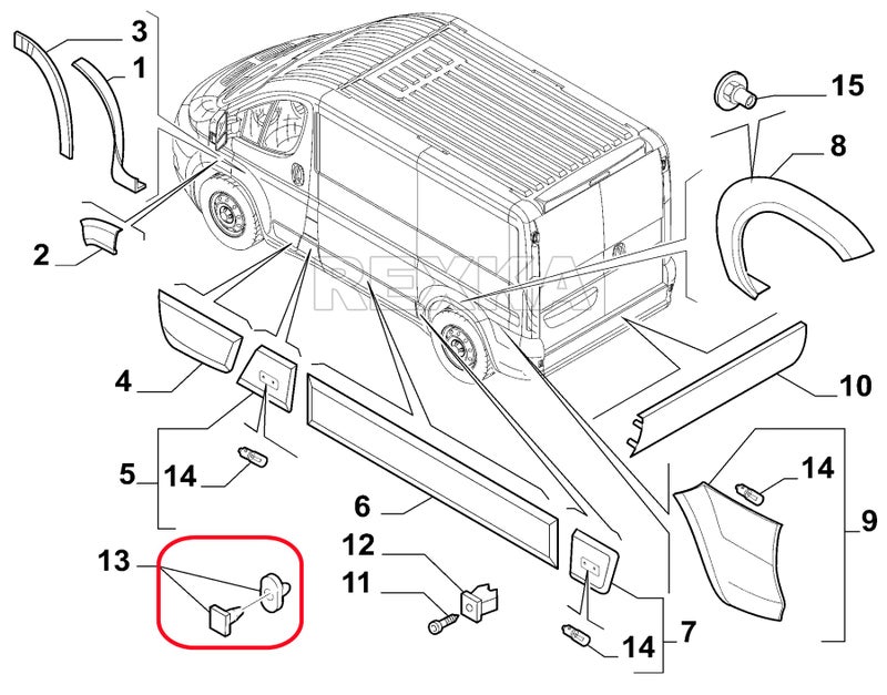 Rexka 50pcs Back Door Trim Moulding Clip Compatible with RAM Chrysler 68093998AA Dodge Ram Promaster 2014 - On 68093998-AA - Image 4