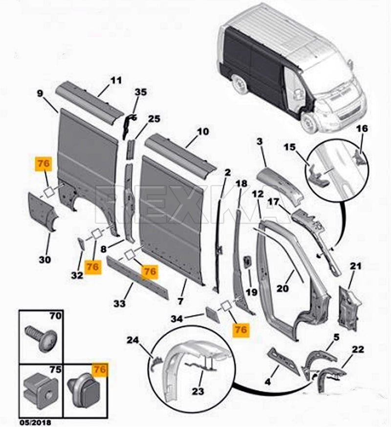 Rexka 50pcs Back Door Trim Moulding Clip Compatible with RAM Chrysler 68093998AA Dodge Ram Promaster 2014 - On 68093998-AA - Image 3