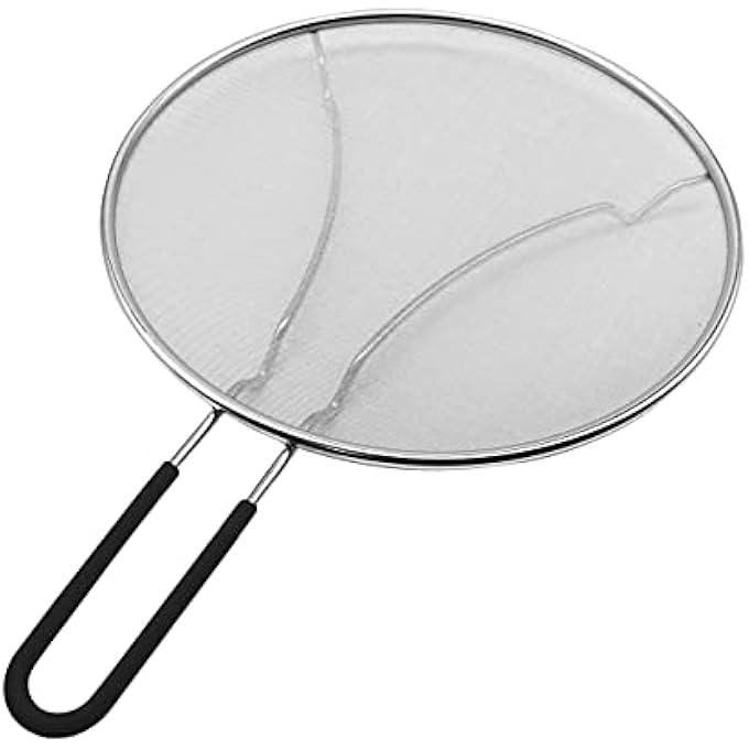 MAKREL Premium Stainless Steel Splatter Screen Guard Extra Fine Mesh Frying Pan Cover Protect From Hot Oil  Grease Splash When Cooking And Frying Black 29Cm - Image 1