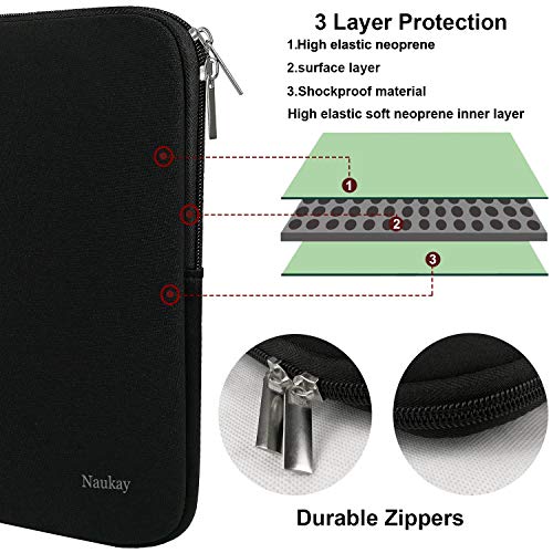 Naukay Laptop Sleeve Case, 15.6 Inch,Resistant Neoprene Notebook Computer Pocket Case/Tablet Briefcase Carrying Bag Compatible Asus/Dell/Fujitsu/HP/Sony/Toshiba/Acer- (Black) - Image 3
