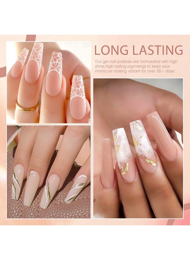 V VENALISA Venalisa Gel Nail Polish Set 12 Pcs 7.5Ml Nude Light Pink All Seasons Skin Tones Neutral Pink Brown Gel Polish Kit Soak Off Uv Led Gel Polish Set Nail Art Salon Manicure Diy Gifts - Image 4