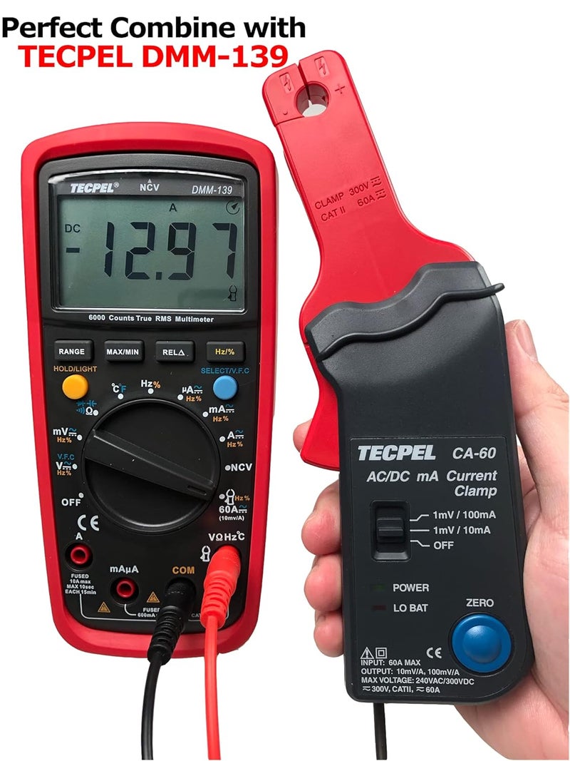Tecpel CA-60 AC/DC Current clamp Transmitter Probe 60A CA-60 - Image 5
