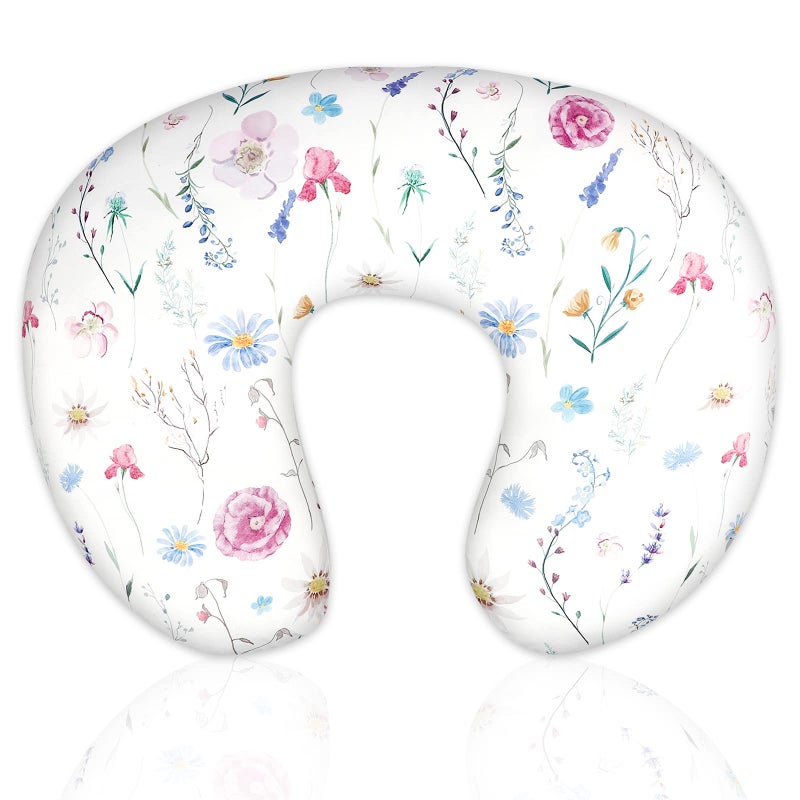 Pea Pod Nursing Pillow Cover Breastfeeding Pillow Slipcover for Moms Soft Breathable Organic Knit Fabric Newborn Infant Feeding Pillow Covers for Baby Girl Boy Stylish Floral 