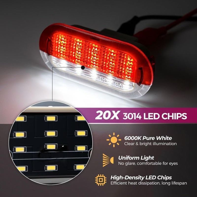 إضاءة باب LED لسيارات فولكس فاجن جولف MK3 MK4 جيتا بيتل توران بولو فينتو سكودا أوكتافيا سيات ليون إضاءة باب LED ضوء ترحيب 2 × أبيض/أحمر إضاءة داخلية مصباح داخلي - Image 2