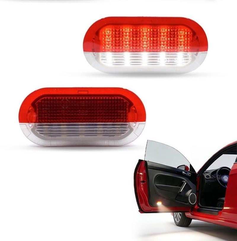 إضاءة باب LED لسيارات فولكس فاجن جولف MK3 MK4 جيتا بيتل توران بولو فينتو سكودا أوكتافيا سيات ليون إضاءة باب LED ضوء ترحيب 2 × أبيض/أحمر إضاءة داخلية مصباح داخلي - Image 1
