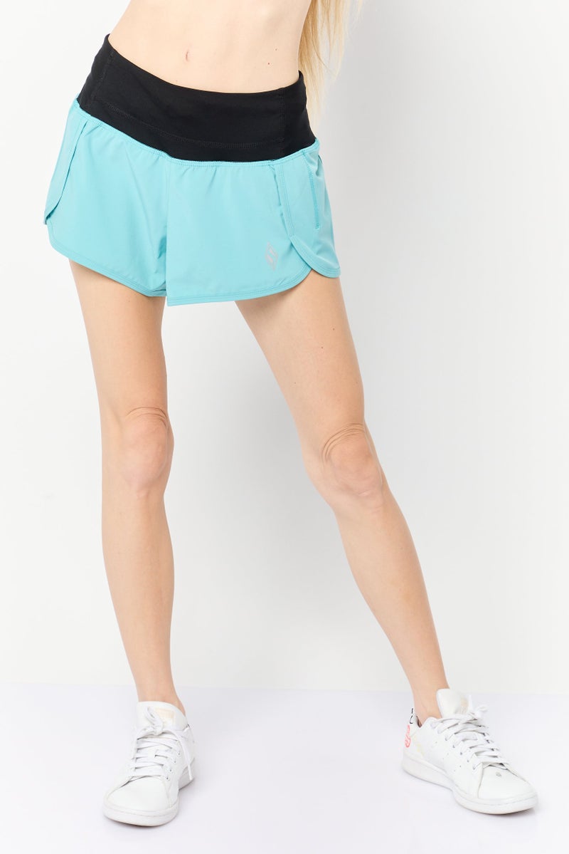 SKECHERS شورتات رياضية نسائية مناسبة للجري، تركواز داكن - Image 1