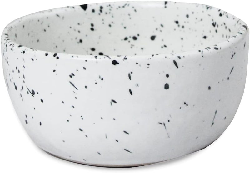 roro Exquisite Handmade Ceramic Stoneware Speckled Spotted White 35 in Sauce Bowls  Set of 4  Versatile MicrowaveSafe and DishwasherSafe Dinnerware - Image 3