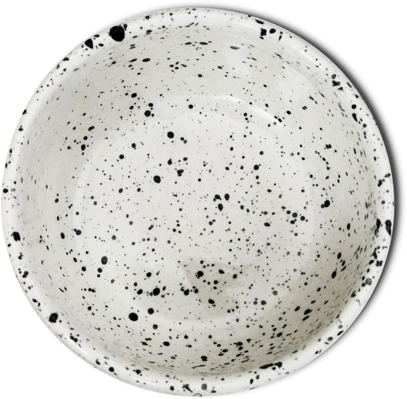roro Exquisite Handmade Ceramic Stoneware Speckled Spotted White 35 in Sauce Bowls  Set of 4  Versatile MicrowaveSafe and DishwasherSafe Dinnerware - Image 5