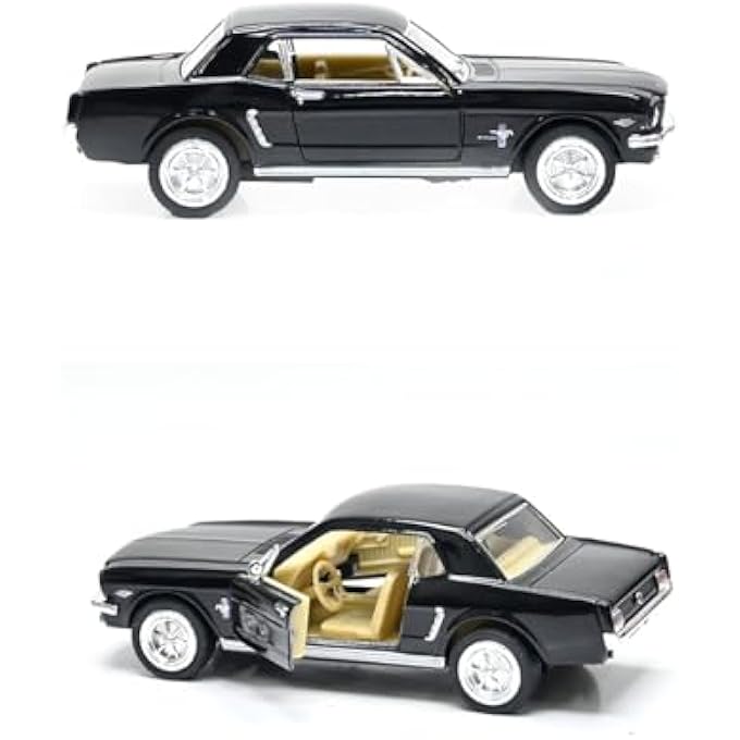 HENGULUS 1964 1/2 FORD MUSTANG IN BLACK DIECAST 1:36 SCALE BY - Image 1