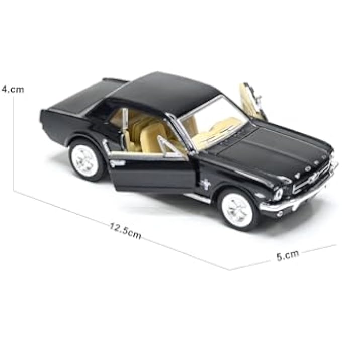 HENGULUS 1964 1/2 FORD MUSTANG IN BLACK DIECAST 1:36 SCALE BY - Image 5