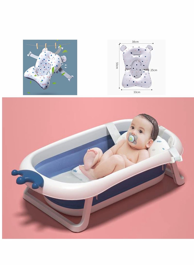 Excefore Baby Bath Cushion Pad ONLY, Newborn Bath Bed Adjustable Baby Shower Mat Non-Slip Soft Padded Infant Bathtub Support Foldable Baby Bath Seat Back Pillow Infant Bather Floating Pad, 0-12 M, NO Bathtub - Image 2