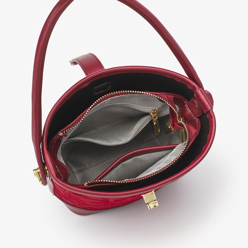 Niche New Red Bridal Bag Portable Bucket Bag Women'S Messenger Bag High-Grade Shoulder Messenger Bag Wedding Bag - Image 5
