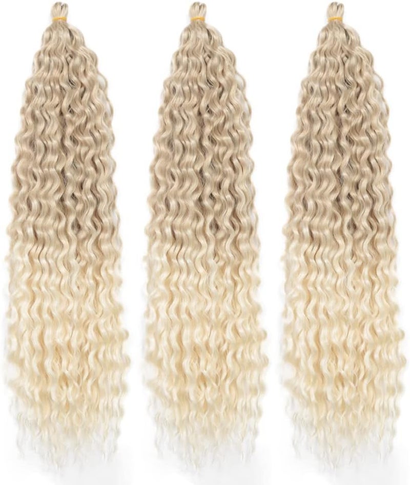 DSOAR Deep Twist Crochet Hair Water Wave Twist Hair Bundles Synthetic Curly Braiding Hair Extension Ombre Curl Braiding Hairpiece, 22 Inch 3 Packs - Image 2