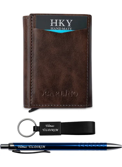 اتش كي واي Personalized Artificial Mechanism Card Holder & Wallet Pen Keychain Gift