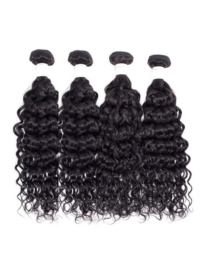 Risbaer Foruiya Water Wave 4Bundles(50G/Bundle) With Middle Part Closure Weave Hair Human Bundles With T Lace Closure Brazilian Wet And Wavy Bundles With Closure (12/12/12/12+12" Closure) - Image 3