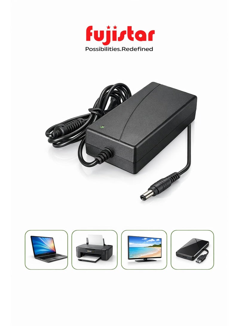 Fujistar 12V 5A Power Adapter – AC to DC Switching Power Supply for CCTV, LED Strip, Routers, and Electronics - Image 1