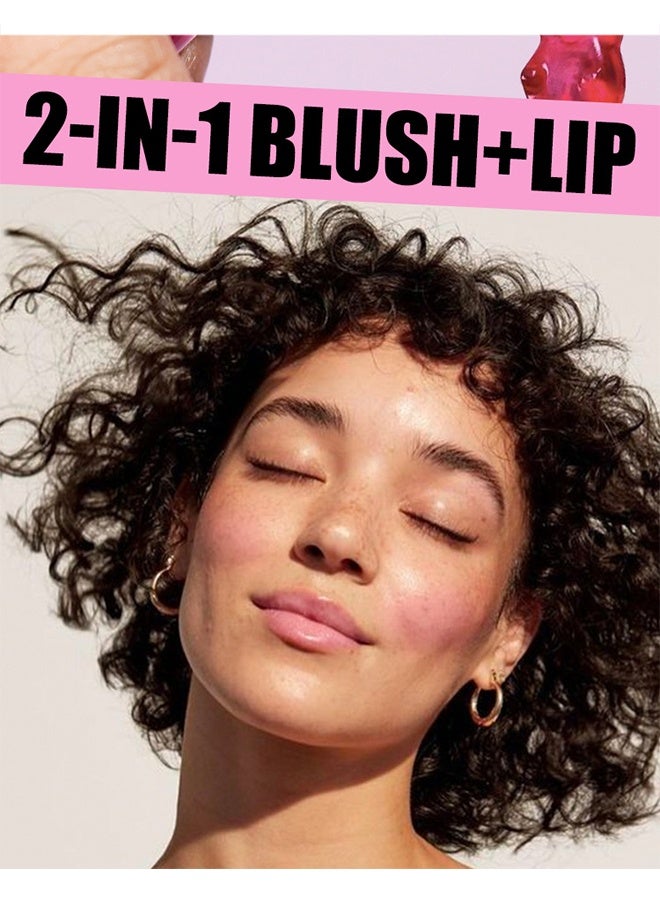 سمايل جيلي ليب آند تشيك تينت ، كريم أحمر الخدود ، أحمر الخدود جيلي الفاكهة وعصا لون الشفاه - تغذية الشفاه وإشراق الخد (#01) - Image 4