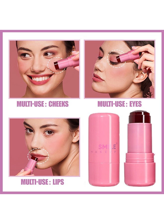 سمايل جيلي ليب آند تشيك تينت ، كريم أحمر الخدود ، أحمر الخدود جيلي الفاكهة وعصا لون الشفاه - تغذية الشفاه وإشراق الخد (#01) - Image 2