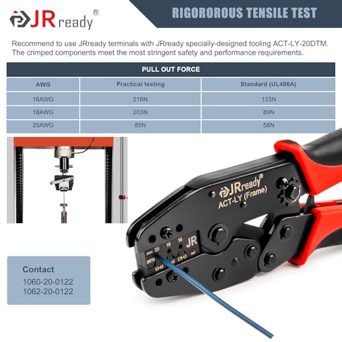 JRready Deutsch Crimping Tool Open Barrel Size 20 - ACT-LY-20DTM Crimper for deutsch DTM Connector Kit Size 20 Stamped Formed Contacts 16-20AWG - Image 3