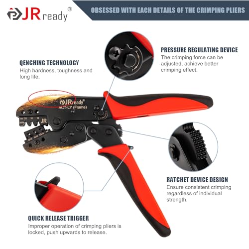 JRready Deutsch Crimping Tool Open Barrel Size 20 - ACT-LY-20DTM Crimper for deutsch DTM Connector Kit Size 20 Stamped Formed Contacts 16-20AWG - Image 5