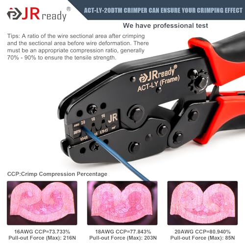 JRready Deutsch Crimping Tool Open Barrel Size 20 - ACT-LY-20DTM Crimper for deutsch DTM Connector Kit Size 20 Stamped Formed Contacts 16-20AWG - Image 4
