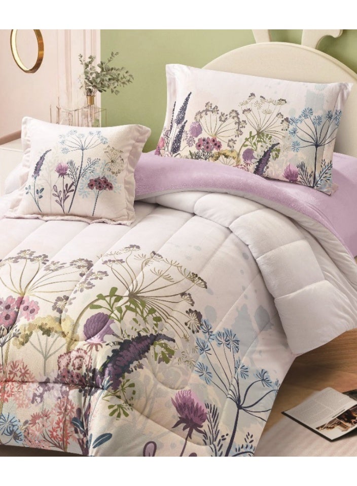 سمارت هوم مفرش سريراطفال شتوي منفوش4 قطع وجهين وجه مخمل وجه فرو مقاس 170 في 230  سم - Image 2