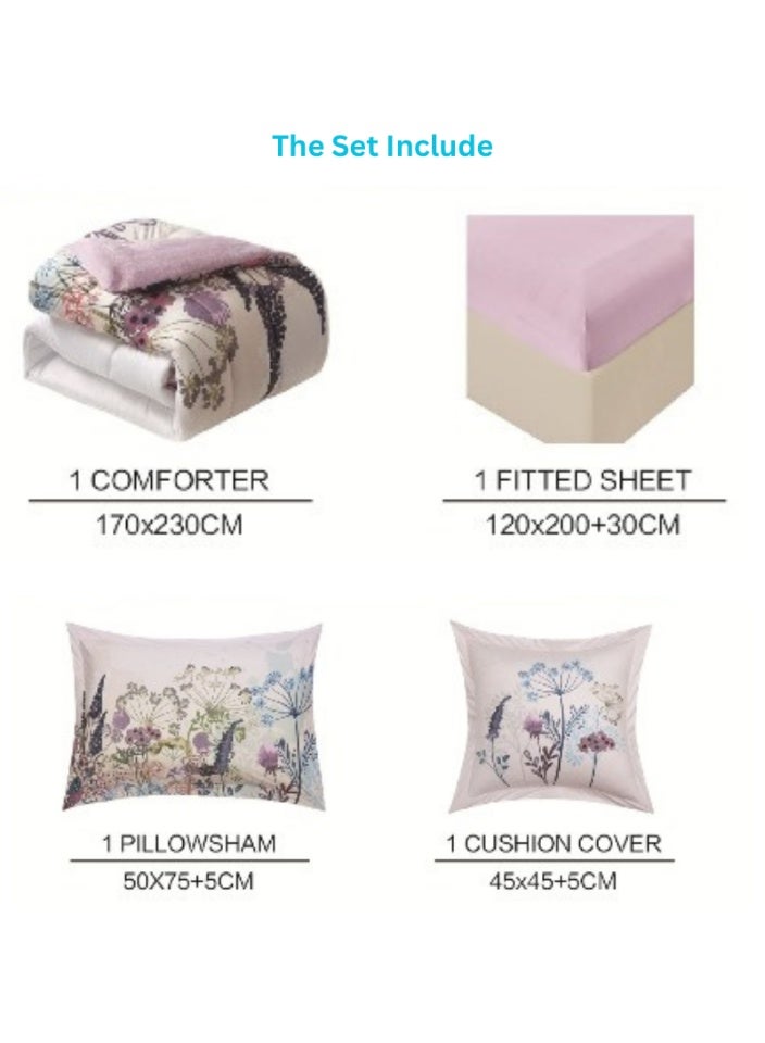 سمارت هوم مفرش سريراطفال شتوي منفوش4 قطع وجهين وجه مخمل وجه فرو مقاس 170 في 230  سم - Image 5