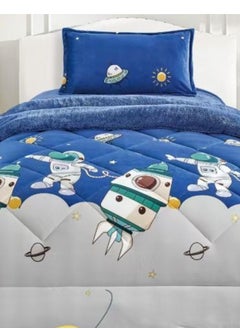 Moon Winter fluffy children's bed sheet, 3 pieces, two sides, velvet side and fur side, size 170x220 cm  - Image 2