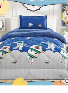 Moon Winter fluffy children's bed sheet, 3 pieces, two sides, velvet side and fur side, size 170x220 cm  - Image 3