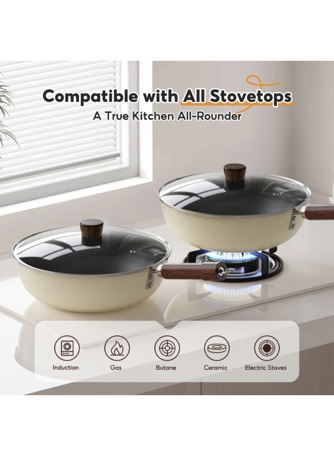 MODOFO 26CM Ceramic Non-Stick Pan – Removable Handle & Durable Composite Base, Compatible with All Types of Stoves - Image 3