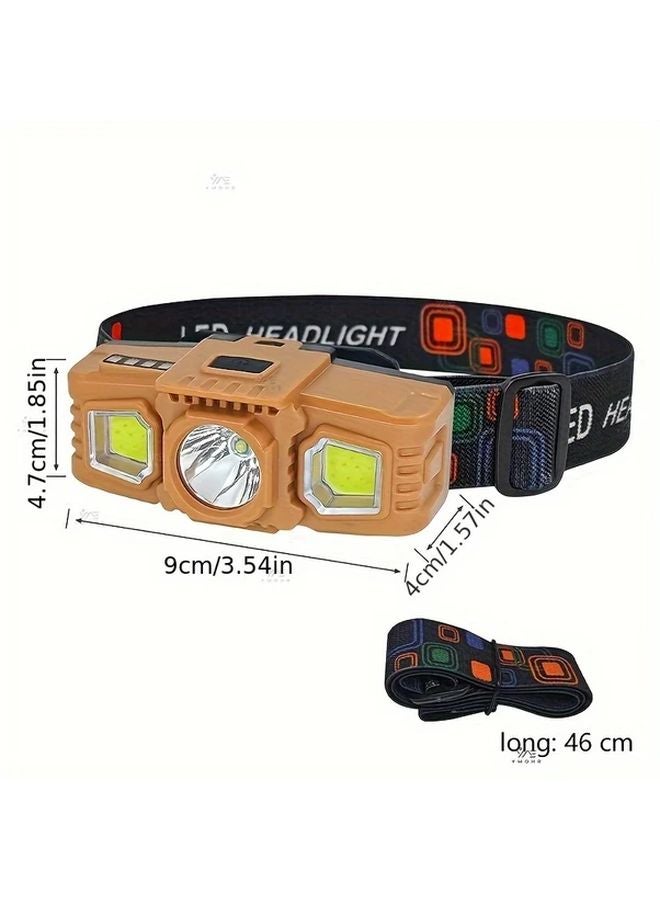 XPE 2COB USB Rechargeable Headlamp 5 Modes 180 Adjustable Brightness Outdoor Camping - Image 4