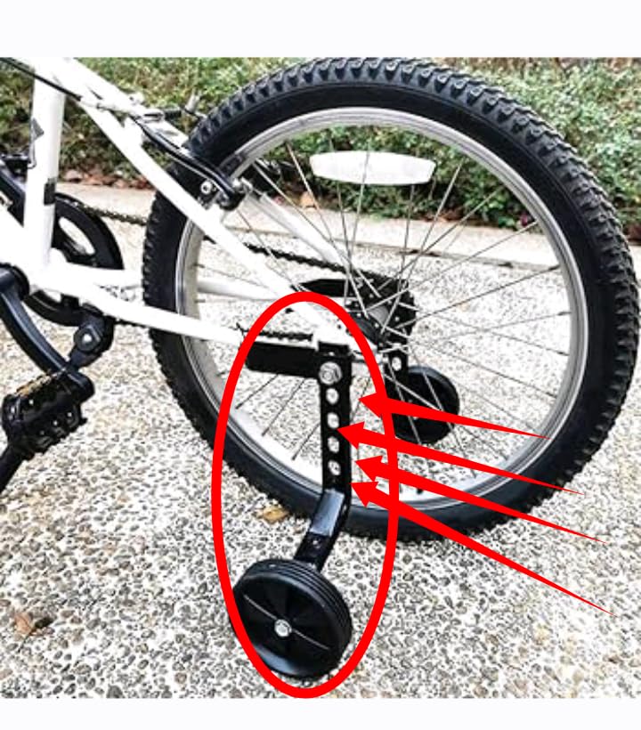 Neemo عجلات تدريب مع حوامل معدنية، صفراء وسوداء، تناسب عالمي - Image 2