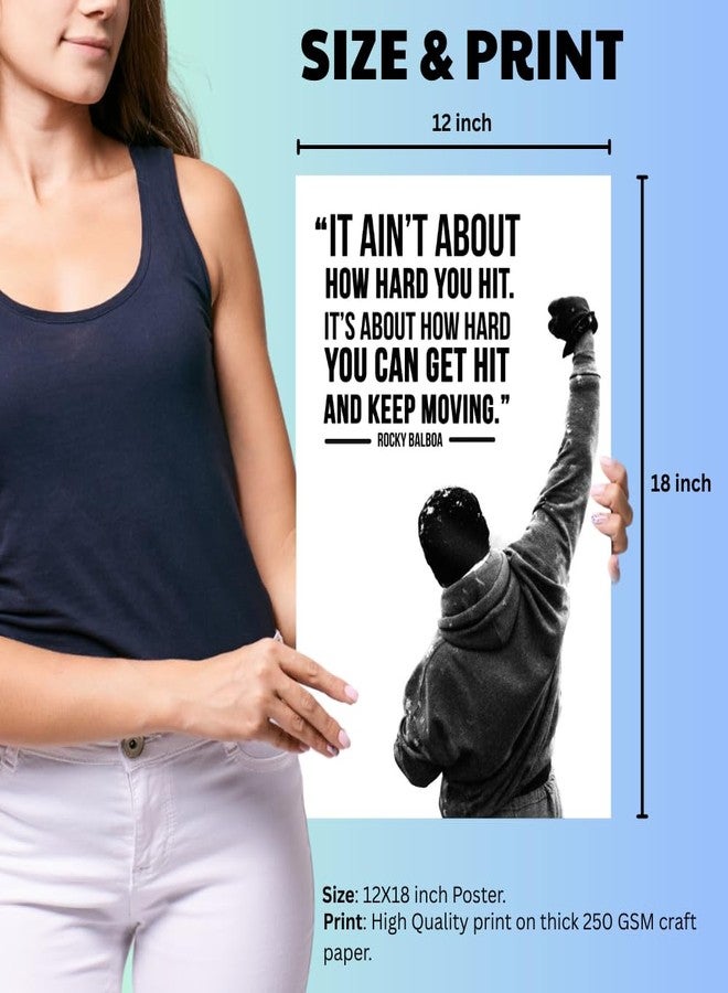 GRAY WALL Good Hope Rocky Balboa Movie Motivational Quote Poster (12 x18 Inch) For Room Office wall decor home Decor bedroom living room Gift Paintings Hostel Boys Girls - Image 4