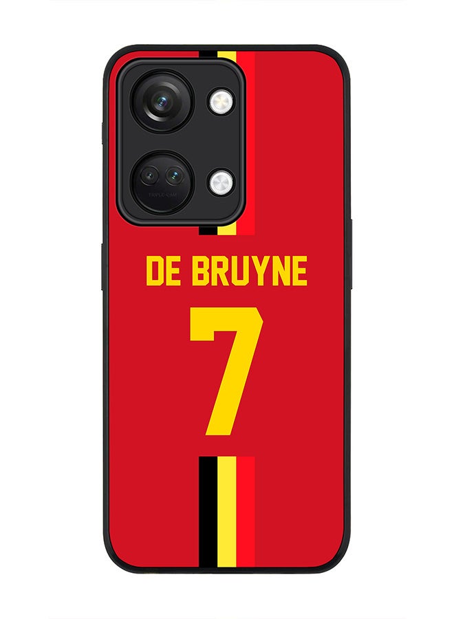 Stylizedd Rugged Black edge case for ONEPLUS NORD 3 5G / OnePlus Ace 2V, Slim fit Soft Case Flexible Rubber Edges Anti Drop TPU Gel Thin Cover -  Football Team - Belgium, Player Name - De Bruyne - Image 1